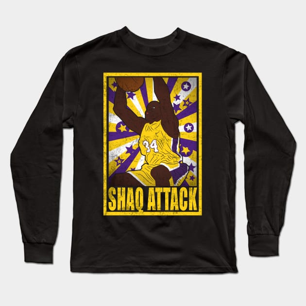 O'Neal Basketball Shaq Attack Los Angeles 34 Legend Long Sleeve T-Shirt by TEEWEB